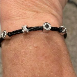 Black & Silver bracelet with XO design